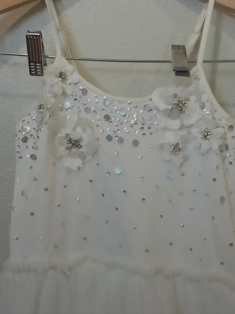 Tutu Du Monde White Sequin Tulle Gown, NWT    Flawless